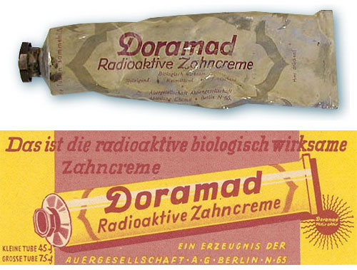 Doramad - radioaktive Zahnpasta in der Verpackung